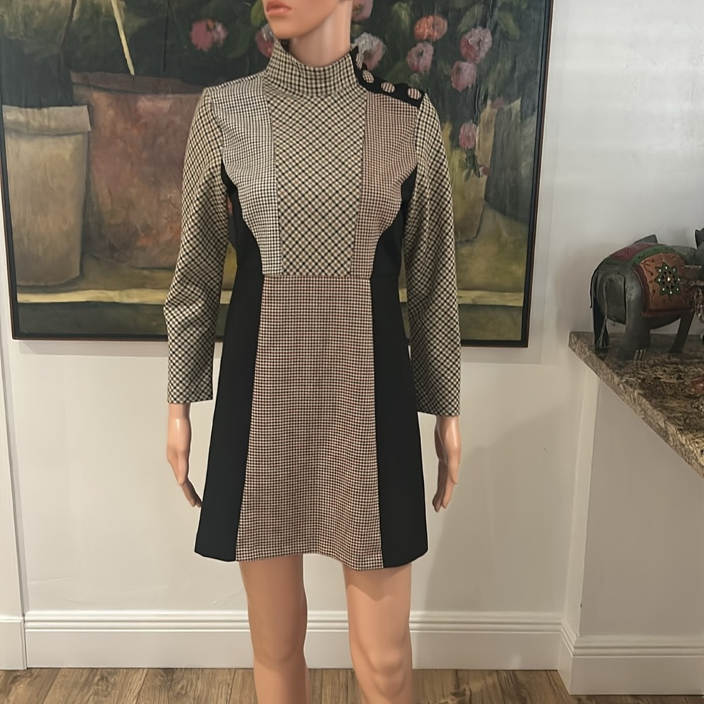 ** LAST DAY 6/18..Donating ** Zara houndstooth patchwork mini dress - Picture 5 of 12